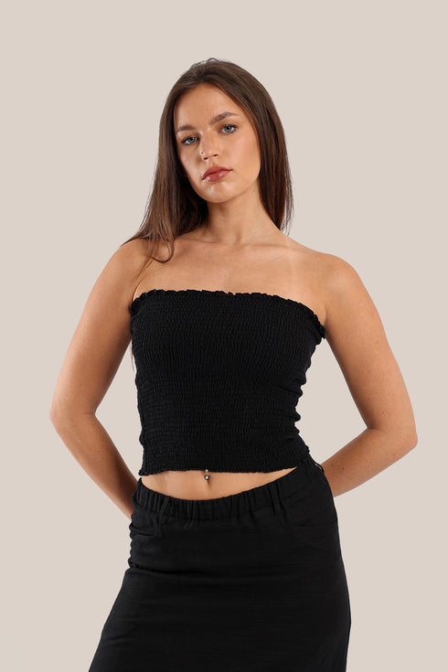 Elastic voile tube top